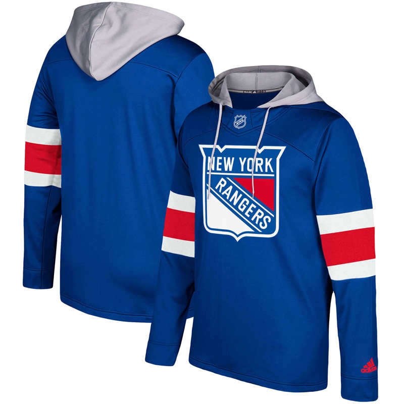 Men's New York Rangers  Blue Silver Jersey Pullover Hoodie