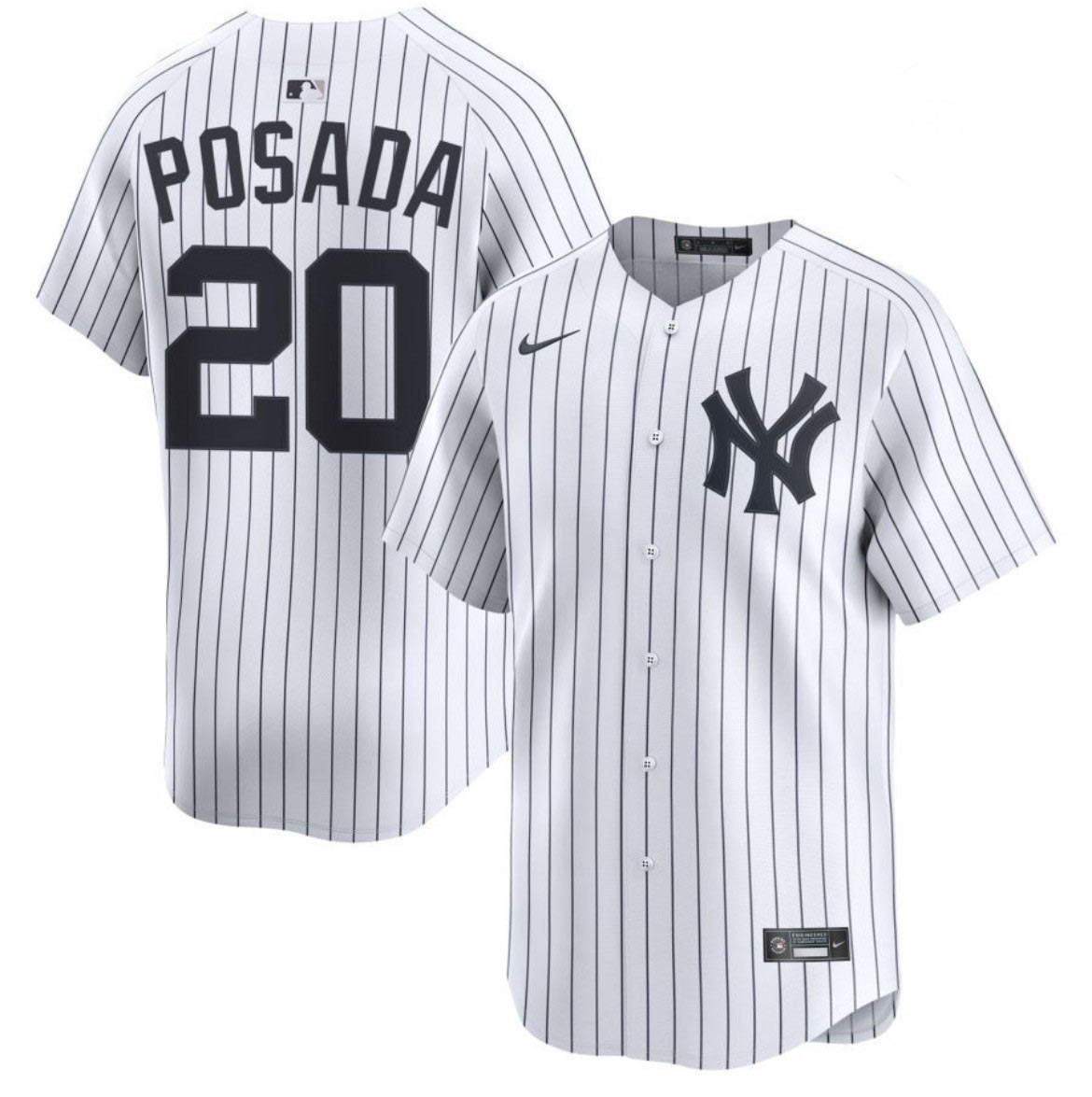 Men's New York Yankees 20 Jorge Posada White Cool Base Stitched Baseball Jersey
