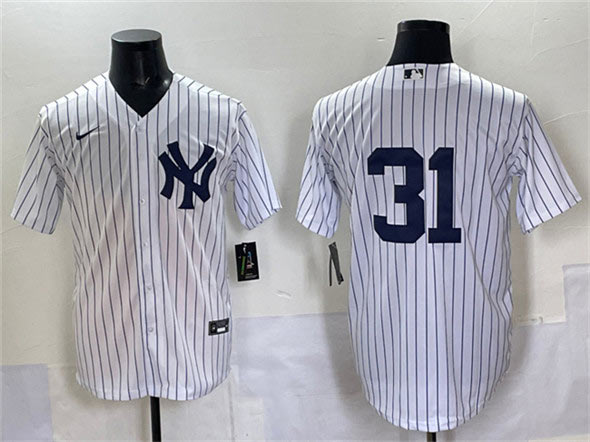 Men's New York Yankees 31 Ichiro Suzuki White Cool Base Limited Stitched Baseball Jersey