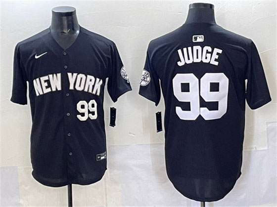 Men's New York Yankees 99 Aaron Judge Black Limited Stitched Baseball Jersey