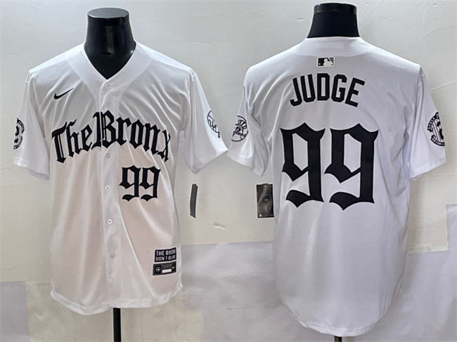 Men's New York Yankees 99 Aaron Judge White 'Gothic Legacy Edition' Vapor Premier Limited Stitched Baseball Jersey