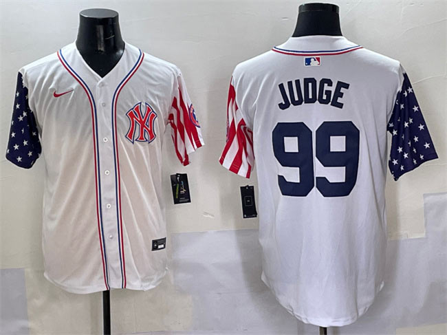 Men's New York Yankees 99 Aaron Judge White American Style Limited Stitched Baseball Jersey