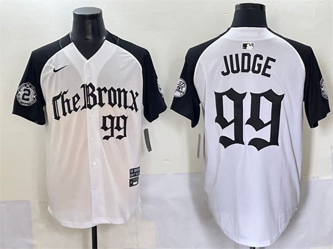 Men's New York Yankees 99 Aaron Judge White Black 'Gothic Legacy Edition' Vapor Premier Limited Stitched Baseball Jersey