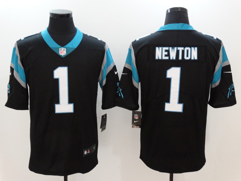 Men's  Carolina Panthers #1 Cam Newton Black 2017 Vapor Untouchable Limited Stitched Jersey