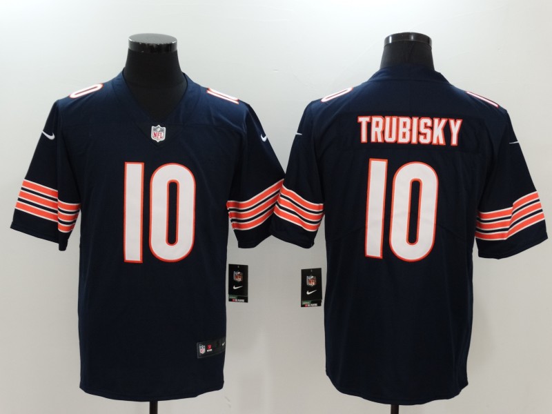 Men's  Chicago Bears #10 Mitchell Trubisky Navy Blue 2017 Vapor Untouchable Limited Stitched Jersey