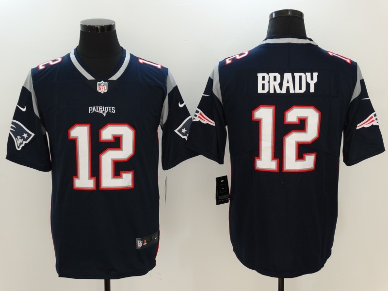 Men's  England Patriots #12 Tom Brady Blue 2017 Vapor Untouchable Limited Stitched Jersey