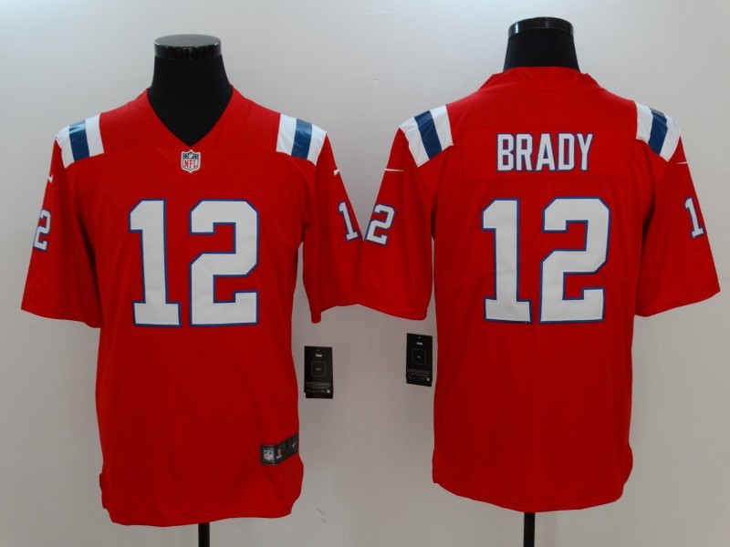 Men's  England Patriots #12 Tom Brady Red 2017 Vapor Untouchable Limited Stitched Jersey