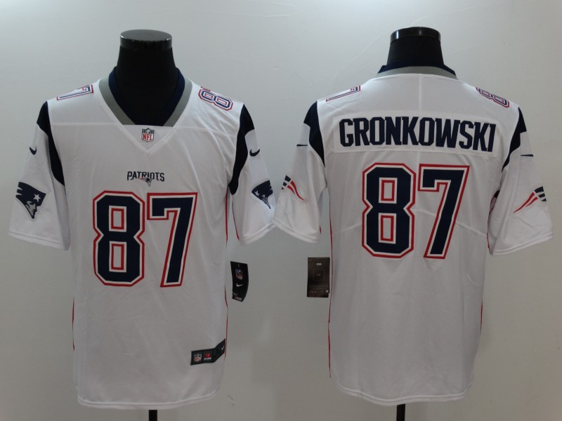 Men's  England Patriots #87 Rob Gronkowski White 2017 Vapor Untouchable Limited Stitched Jersey