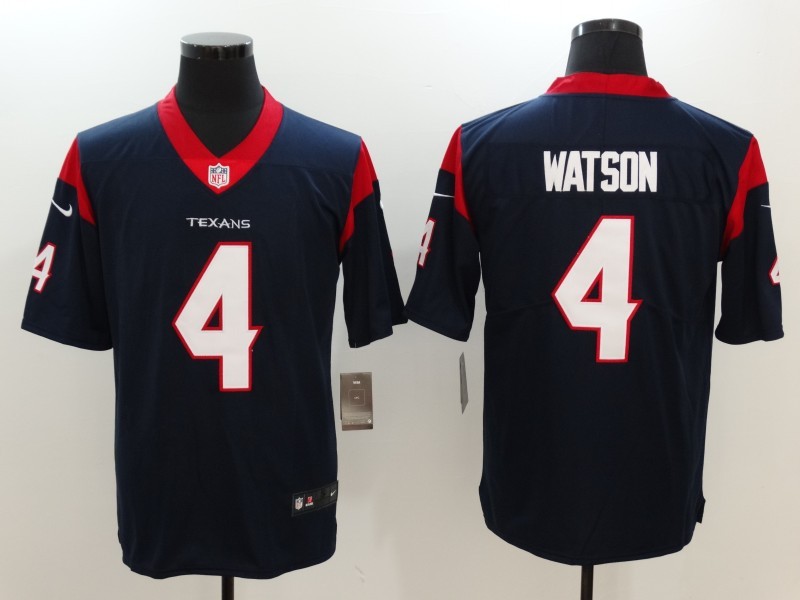 Men's  Houston Texans 4 J.J Deshaun Watson Blue 2017 Vapor Untouchable Limited Stitched Jersey