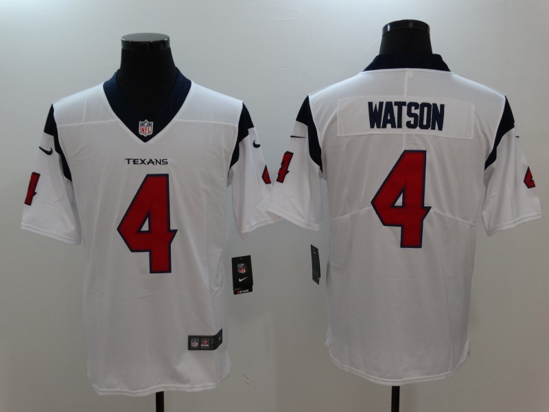 Men's  Houston Texans 4 J.J Deshaun Watson White 2017 Vapor Untouchable Limited Stitched Jersey