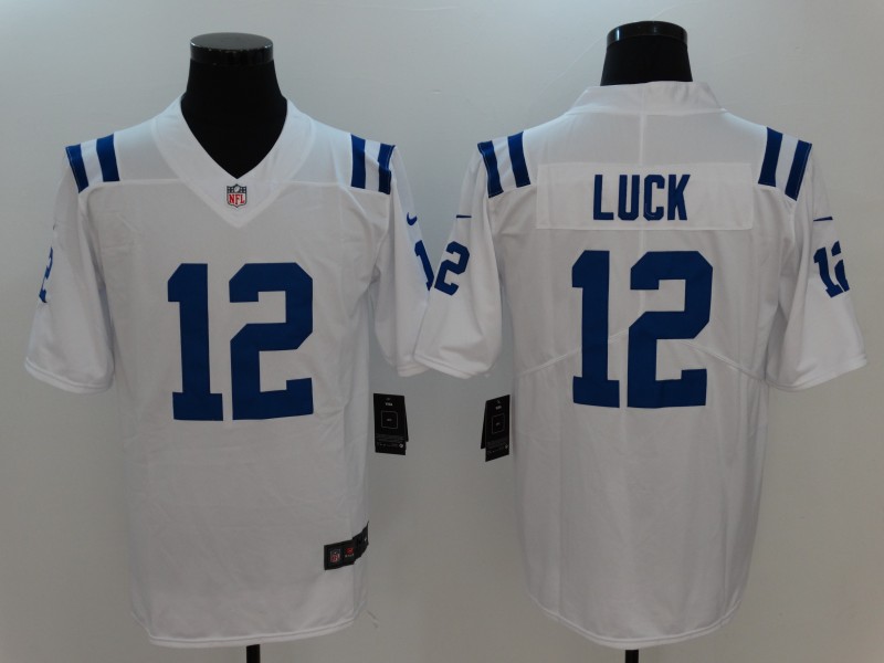 Men's  Indianapolis Colts 12 Andrew Luck White 2017 Vapor Untouchable Limited Stitched Jersey