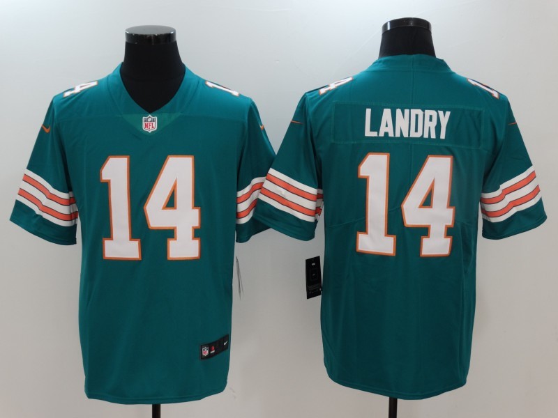 Men's  Miami Dolphins #14 Jarvis Landry Aqua Green 2017 Vapor Untouchable Limited Stitched Jersey