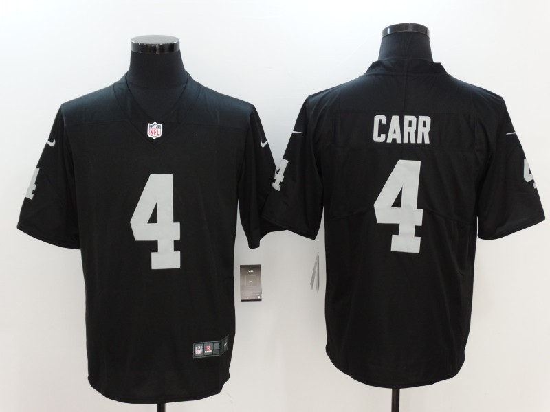 Men's  Oakland Raiders #4 Derek Carr Black 2017 Vapor Untouchable Limited Stitched Jersey