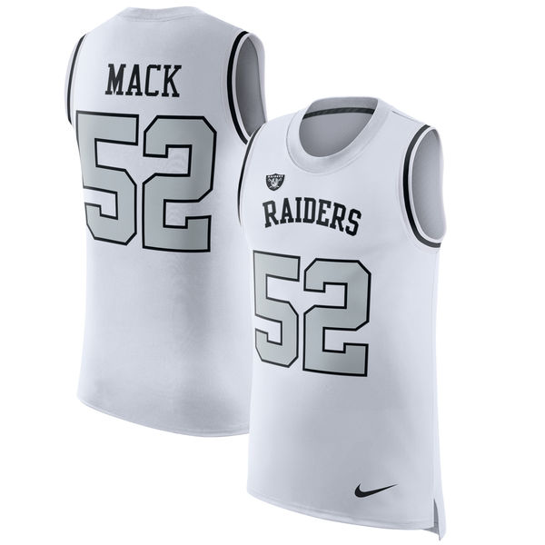 Men's  Oakland Raiders #52 Khalil Mack White 2017 Tank Top NFL Jersey