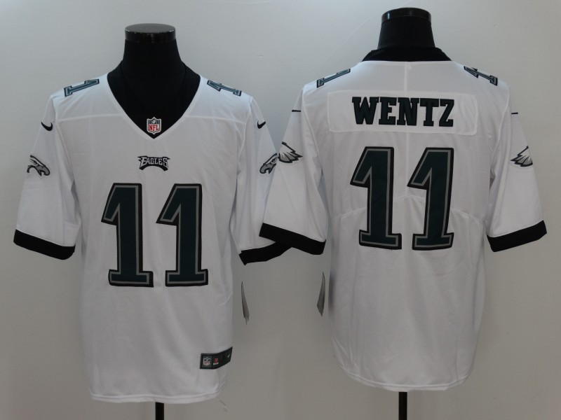 Men's  Philadelphia Eagles #11 Carson Wentz White 2017 Vapor Untouchable Limited Stitched Jersey