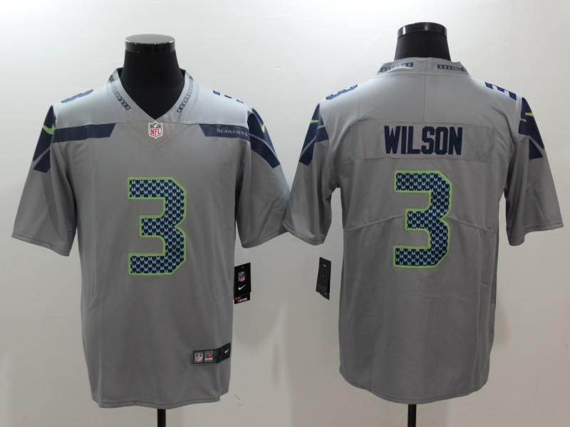 Men's  Seattle Seahawks #3 Russell Wilson Gray 2017 Vapor Untouchable Limited Stitched Jersey