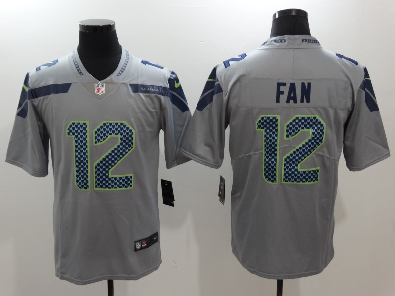 Men's  Seattle Seahawks 12th Fan Gray 2017 Vapor Untouchable Limited Stitched Jersey