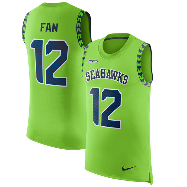 Men's  Seattle Seahawks 12th Fan Green 2017 Tank Top NFL Jersey