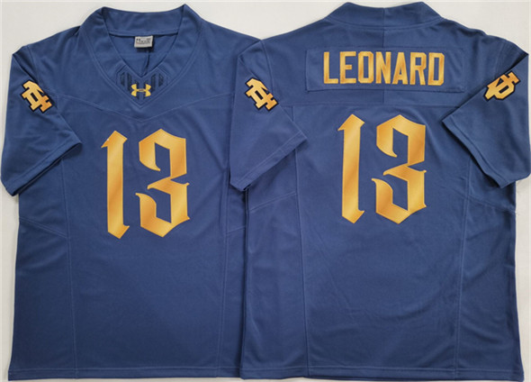 Men's Notre Dame Fighting Irish 13 Riley Leonard Navy Blue 2025 F.U.S.E. Limited Stitched Jersey