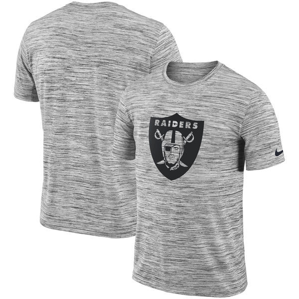 Men's Oakland Raiders  Heathered Black Sideline Legend Velocity Travel Performance T Shirt