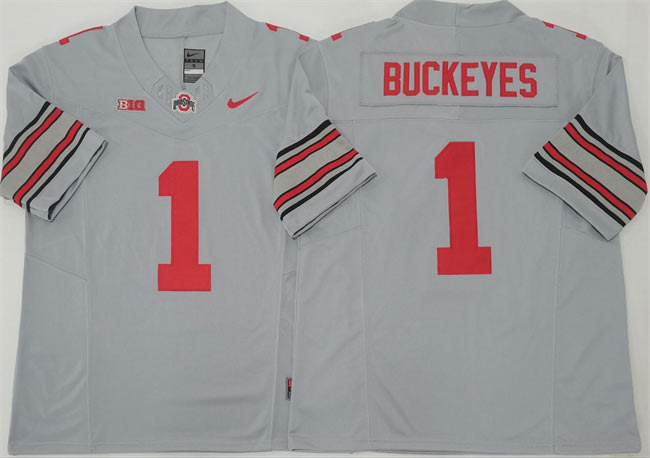 Men's Ohio State Buckeyes 1 Buckeyes Gray 2025 F.U.S.E. Limited Stitched Jersey
