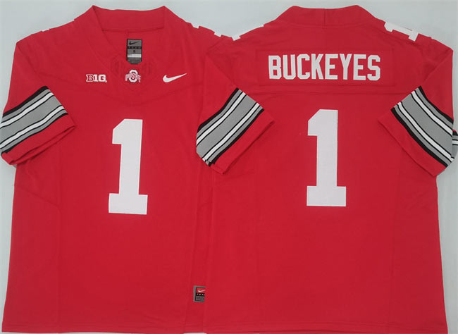 Men's Ohio State Buckeyes 1 Buckeyes Red 2025 F.U.S.E. Limited Stitched Jersey