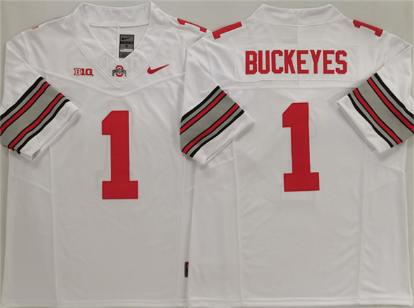 Men's Ohio State Buckeyes 1 Buckeyes White 2025 F.U.S.E. Limited Stitched Jersey