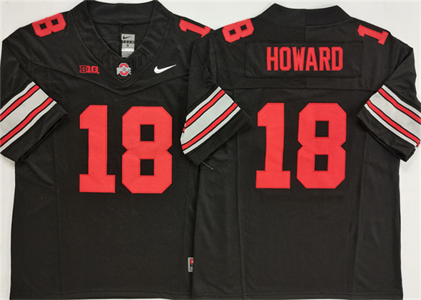 Men's Ohio State Buckeyes 18 Will Howard Black 2025 F.U.S.E. Limited Stitched Jersey