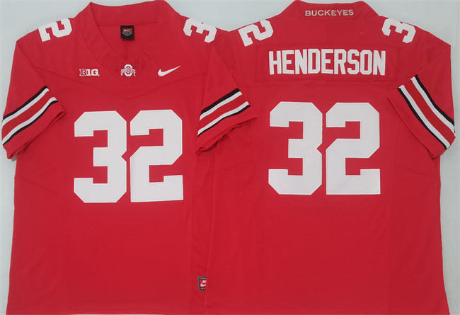 Men's Ohio State Buckeyes 32 TreVeyon Henderson Red 2025 F.U.S.E. Limited Stitched Jersey
