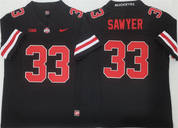 Men's Ohio State Buckeyes 33 Jack Sawyer Black 2025 F.U.S.E. Limited Stitched Jersey