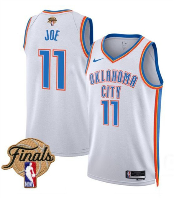 Men's Oklahoma City Thunder 11 Isaiah Joe White 2025 Association Edition Stitched Basketball Jersey