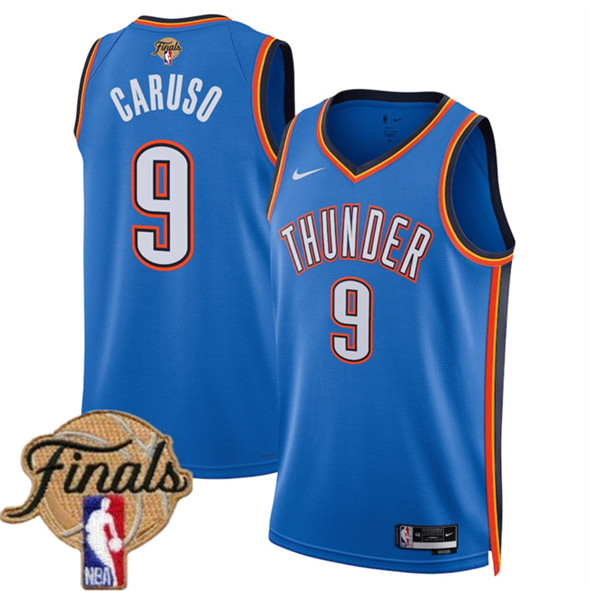 Men's Oklahoma City Thunder 9 Alex Caruso Blue 2025 Icon Edition Stitched Basketball Jersey