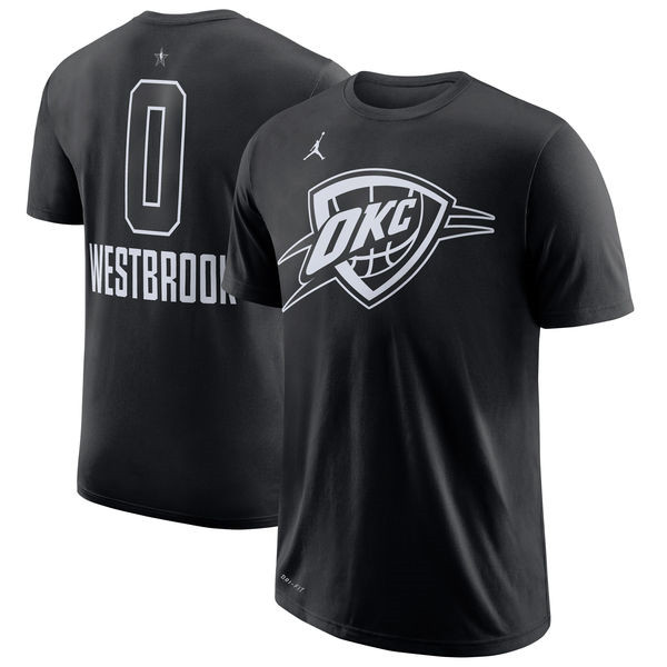Men's Oklahoma City Thunder Russell Westbrook Jordan Brand Black 2018 All Star Performance T Shirt