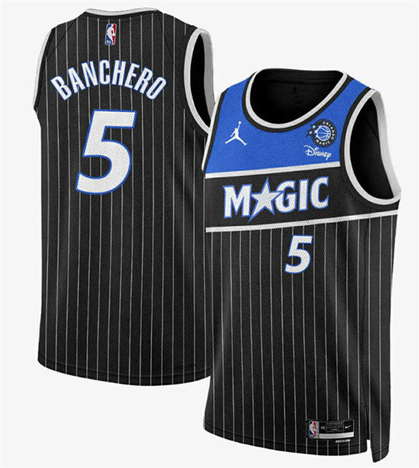 Men's Orlando Magic 5 Paolo Banchero Black 2025 New Generation of Magic Stitched Basketball Jersey