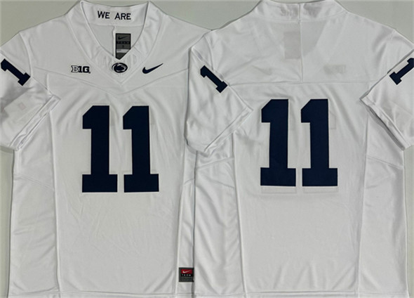 Men's Penn State Nittany Lions 11 Abdul Carter White 2024 F.U.S.E. No Name Stitched Jersey