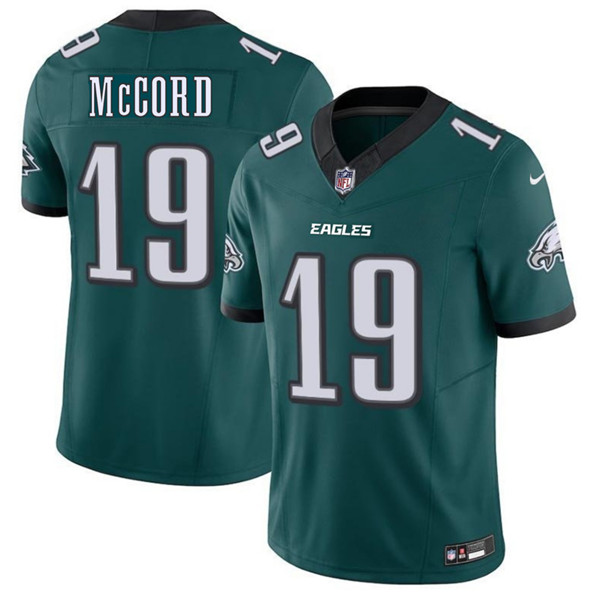 Men's Philadelphia Eagles 19 Kyle McCord Green 2025 Draft New F.U.S.E. Vapor Untouchable Limited Football Stitched Jersey