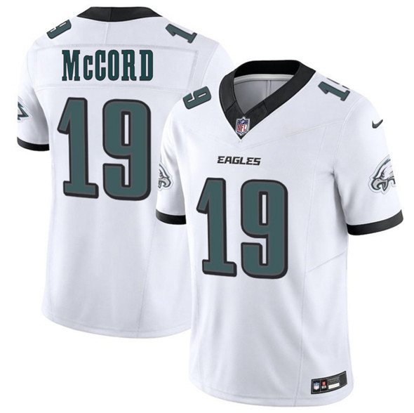 Men's Philadelphia Eagles 19 Kyle McCord White 2025 Draft New F.U.S.E. Vapor Untouchable Limited Football Stitched Jersey