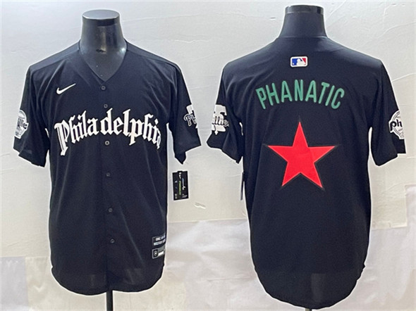 Men's Philadelphia Phillies Black Gothic Phanatic Vapor Limited Stitched Jersey