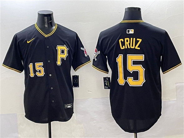 Men's Pittsburgh Pirates 15 Oneil Cruz Black 2025 Limited Stitched Baseball Jersey