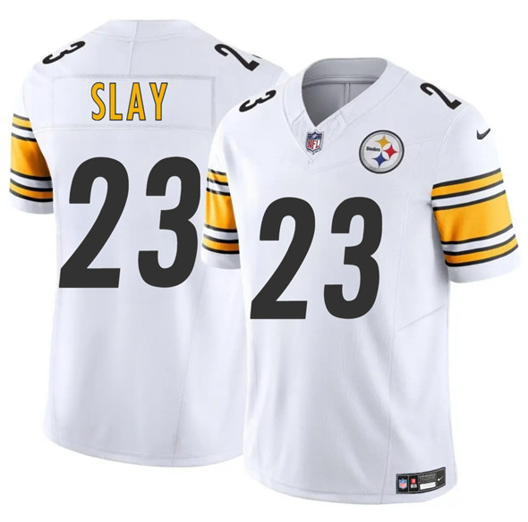 Men's Pittsburgh Steelers 23 Darius Slay White 2025 F.U.S.E. Vapor Limited Football Stitched Jersey