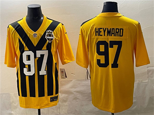 Men's Pittsburgh Steelers 97 Cameron Heyward Gold 1933 Throwback Alternate Football Stitched Game Jersey