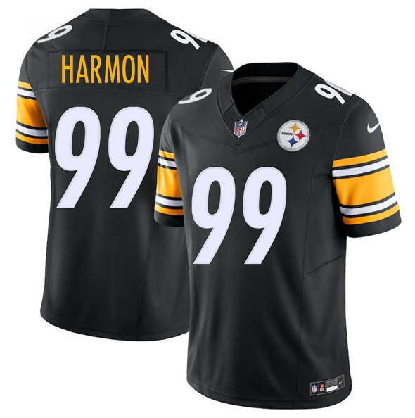 Men's Pittsburgh Steelers 99 Derrick Harmon Black 2025 Draft F.U.S.E. Vapor Limited Football Stitched Jersey