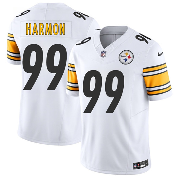 Men's Pittsburgh Steelers 99 Derrick Harmon White 2025 Draft F.U.S.E. Vapor Limited Football Stitched Jersey