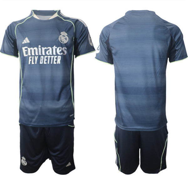 Men's Real Madrid Custom 2025 26 Navy Away Soccer Jersey Suit