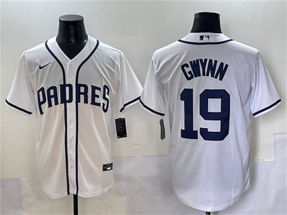 Men's San Diego Padres 19 Tony Gwynn White Cool Base Stitched Baseball Jersey