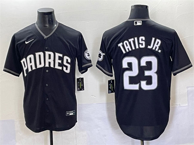 Men's San Diego Padres 23 Fernando Tatis Jr. Black Stitched Baseball Jersey