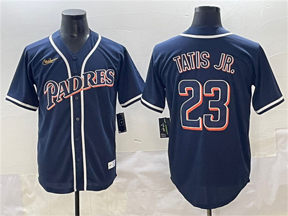 Men's San Diego Padres 23 Fernando Tatis Jr. Navy Stitched Baseball Jersey