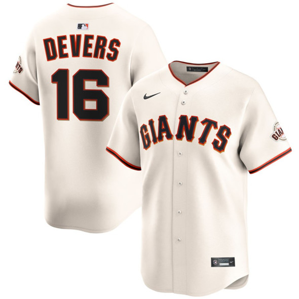 Men's San Francisco Giants 16 Rafael Devers Cream 2024 Home Limited Stitched Baseball Jersey