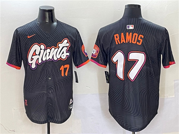 Men's San Francisco Giants 17 Heliot Ramos Anthracite 2025 City Connect Limited Stitched Baseball Jersey