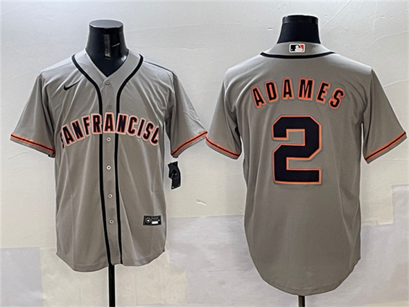 Men's San Francisco Giants 2 Willy Adames Gray Cool Base Stitched Baseball Jersey
